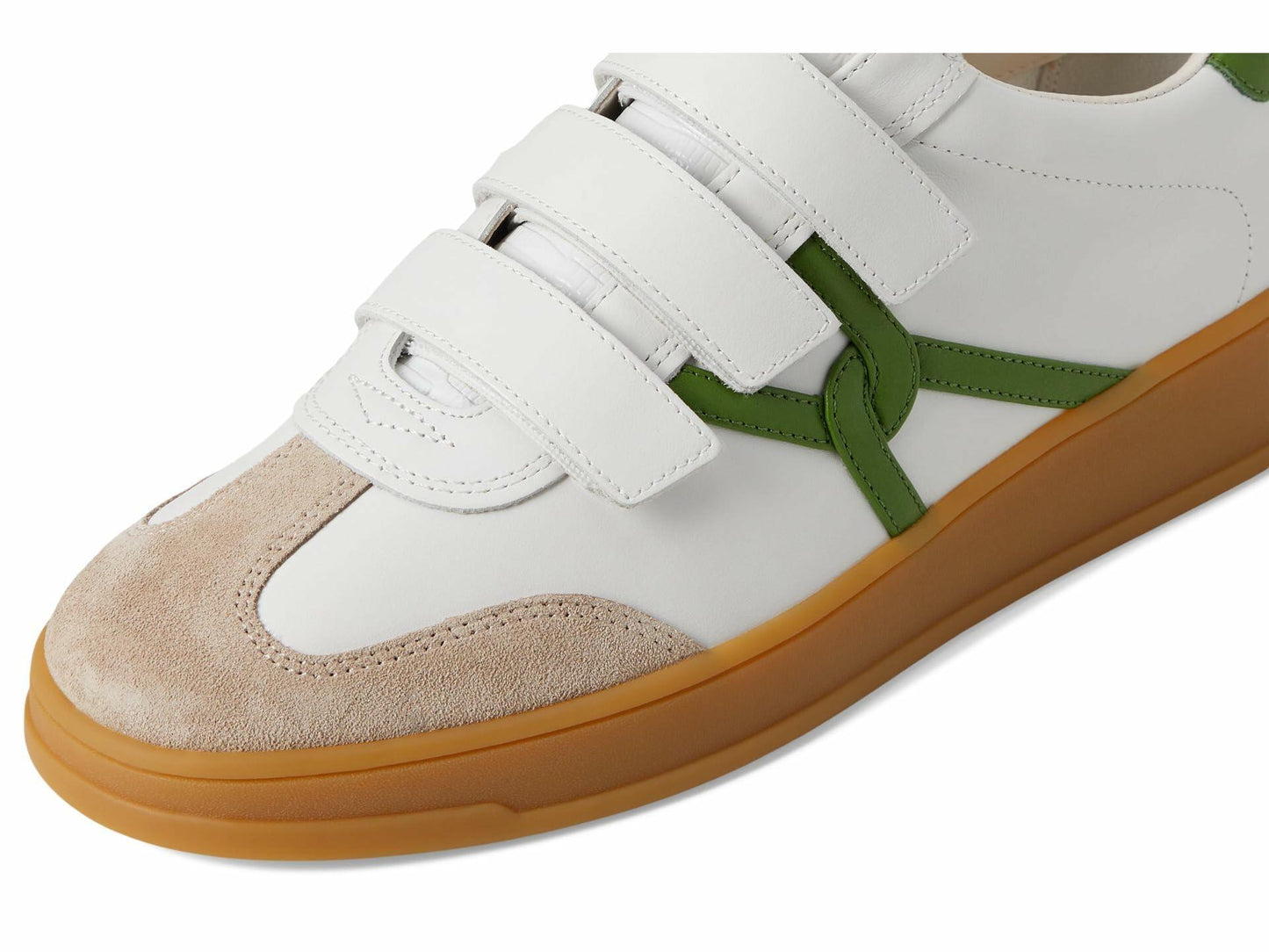 Veronica Beard Womens Reagan Sneakers White/Lemongrass Green Leather 10 Medium