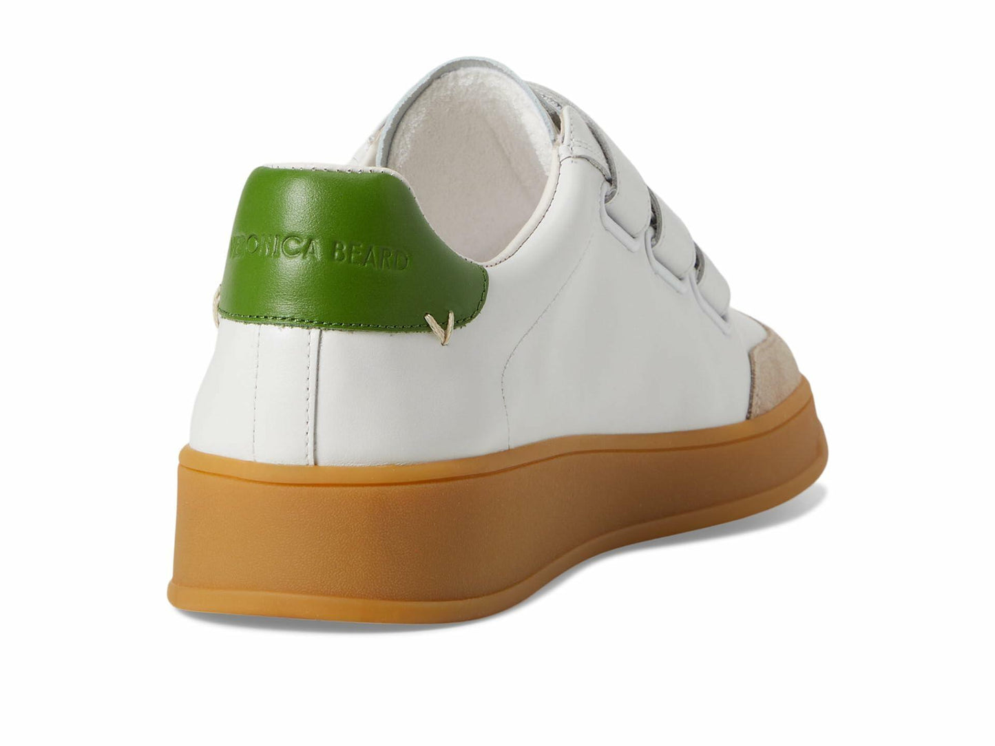 Veronica Beard Womens Reagan Sneakers White/Lemongrass Green Leather 10 Medium
