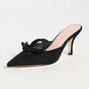 Loeffler Randall Women's Amyra Bow Heeled Mules, Black, 8 Medium US