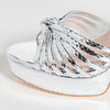 Loeffler Randall Women's Rivka Leather Knot Platform Sandals, Silver, 6 Medium US