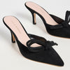 Loeffler Randall Women's Amyra Bow Heeled Mules, Black, 8 Medium US