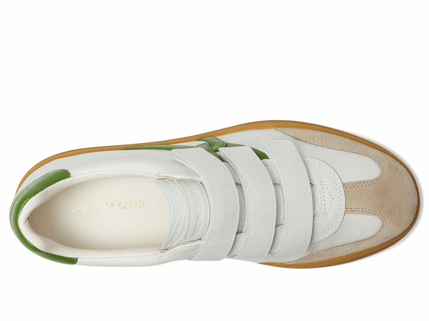 Veronica Beard Womens Reagan Sneakers White/Lemongrass Green Leather 10 Medium