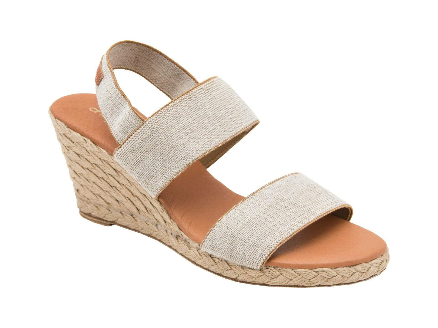 André Assous Allison Wedge, Beige Linen, 7