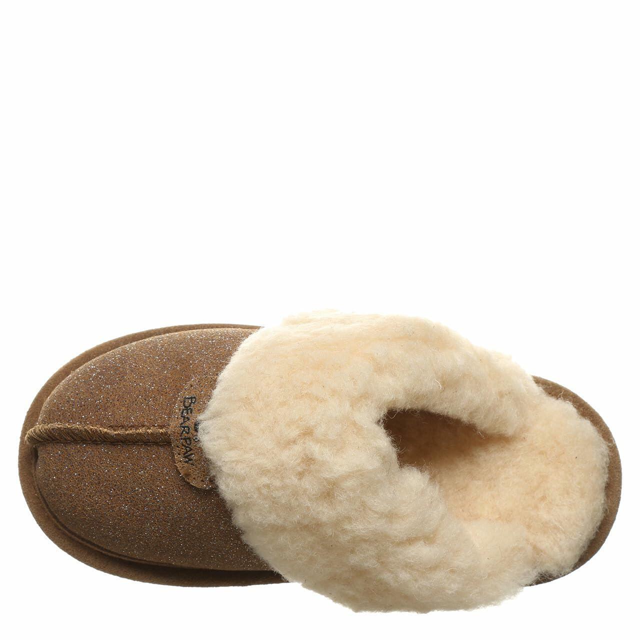 BEARPAW Loki Youth Hickory Caviar Size 1 | Youth 's Slippers | Youth 's Shoes | Comfortable & Light-Weight