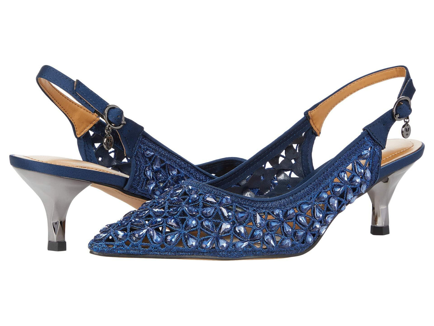J. Renee Diyara Navy Satin/Rhinestone 9 W (C)