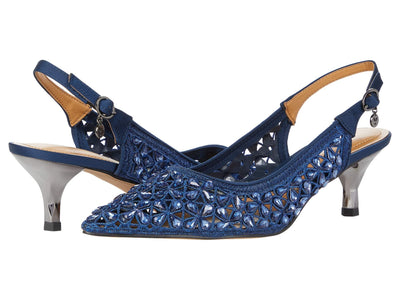 J. Renee Diyara Navy Satin/Rhinestone 9 W (C)