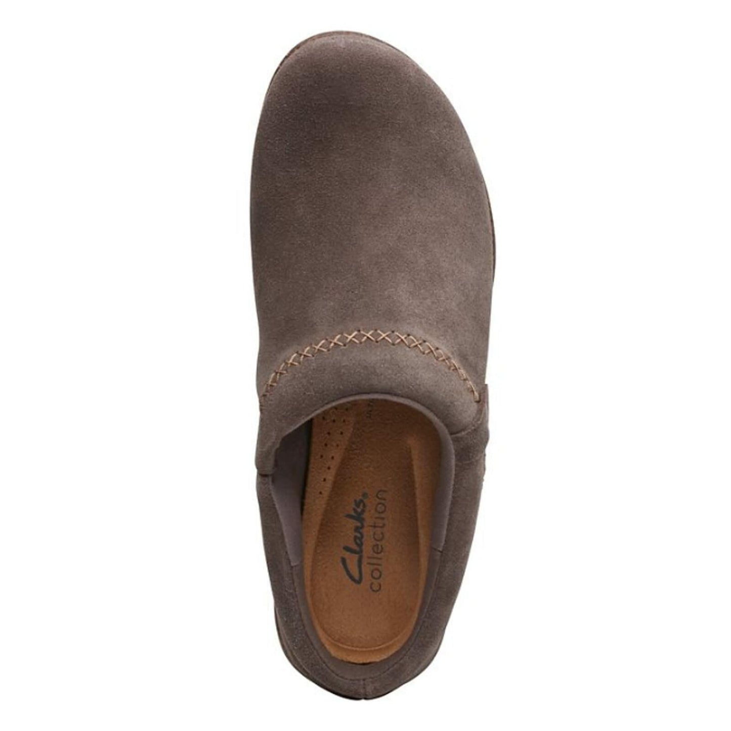 Clarks Women's Roseville Echo Clog, Dark Taupe Suede, 8.5 Medium US