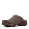 Clarks Women's Roseville Echo Clog, Dark Taupe Suede, 8.5 Medium US