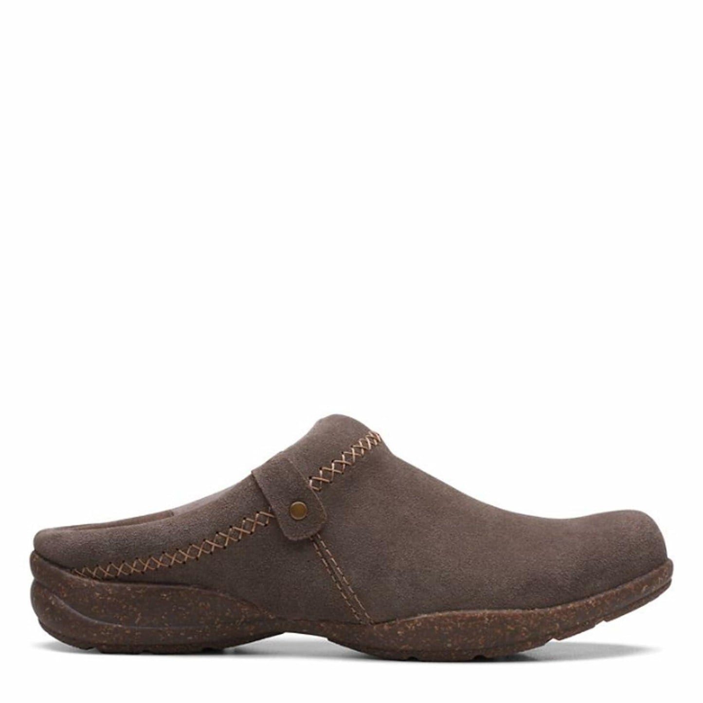 Clarks Women's Roseville Echo Clog, Dark Taupe Suede, 8.5 Medium US