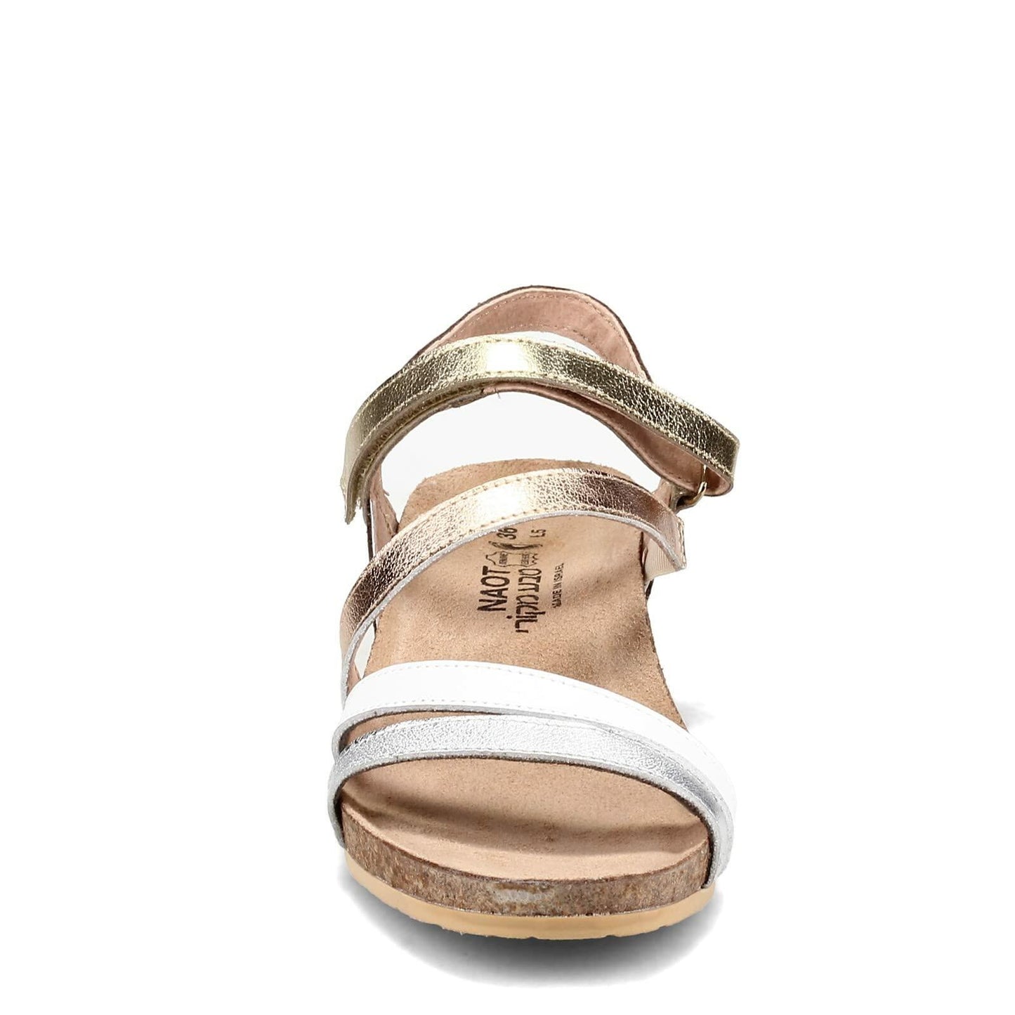 NAOT Footwear Women's Hero Sandal Soft Silver Lthr/Pearl White/Soft Rose Gold Lthr/Radiant Copper Lthr/Pearl White Lthr - 4-4.5 M US