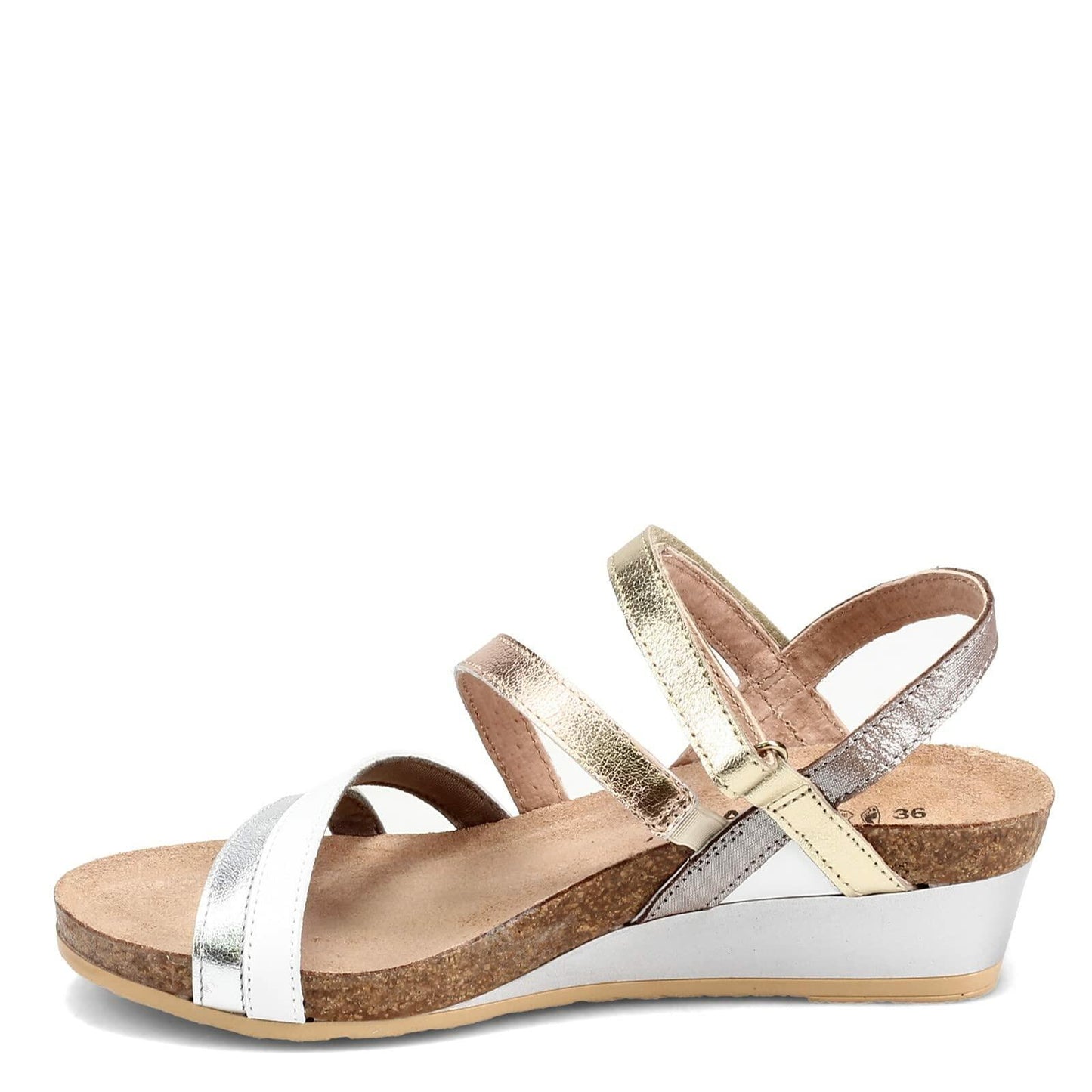 NAOT Footwear Women's Hero Sandal Soft Silver Lthr/Pearl White/Soft Rose Gold Lthr/Radiant Copper Lthr/Pearl White Lthr - 4-4.5 M US