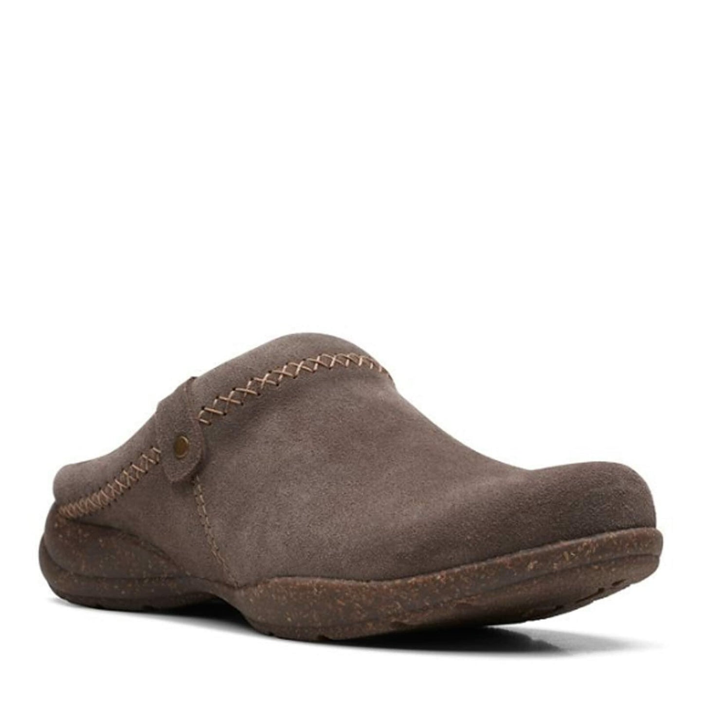 Clarks Women's Roseville Echo Clog, Dark Taupe Suede, 8.5 Medium US