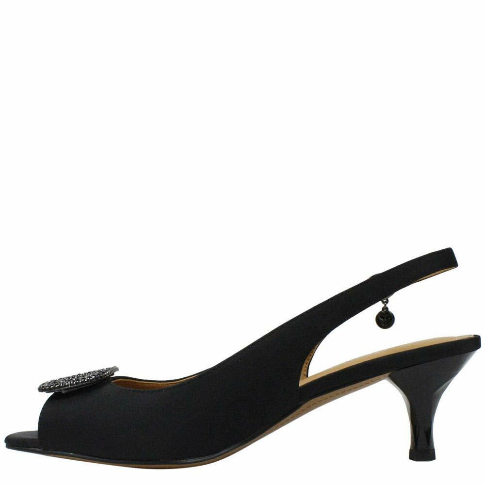 J. Renee Madeleina Black Satin 8.5 W (C)