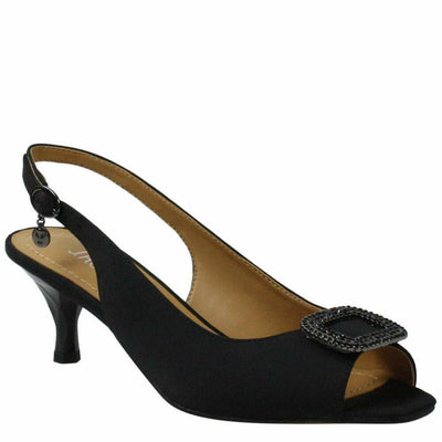 J. Renee Madeleina Black Satin 8.5 W (C)