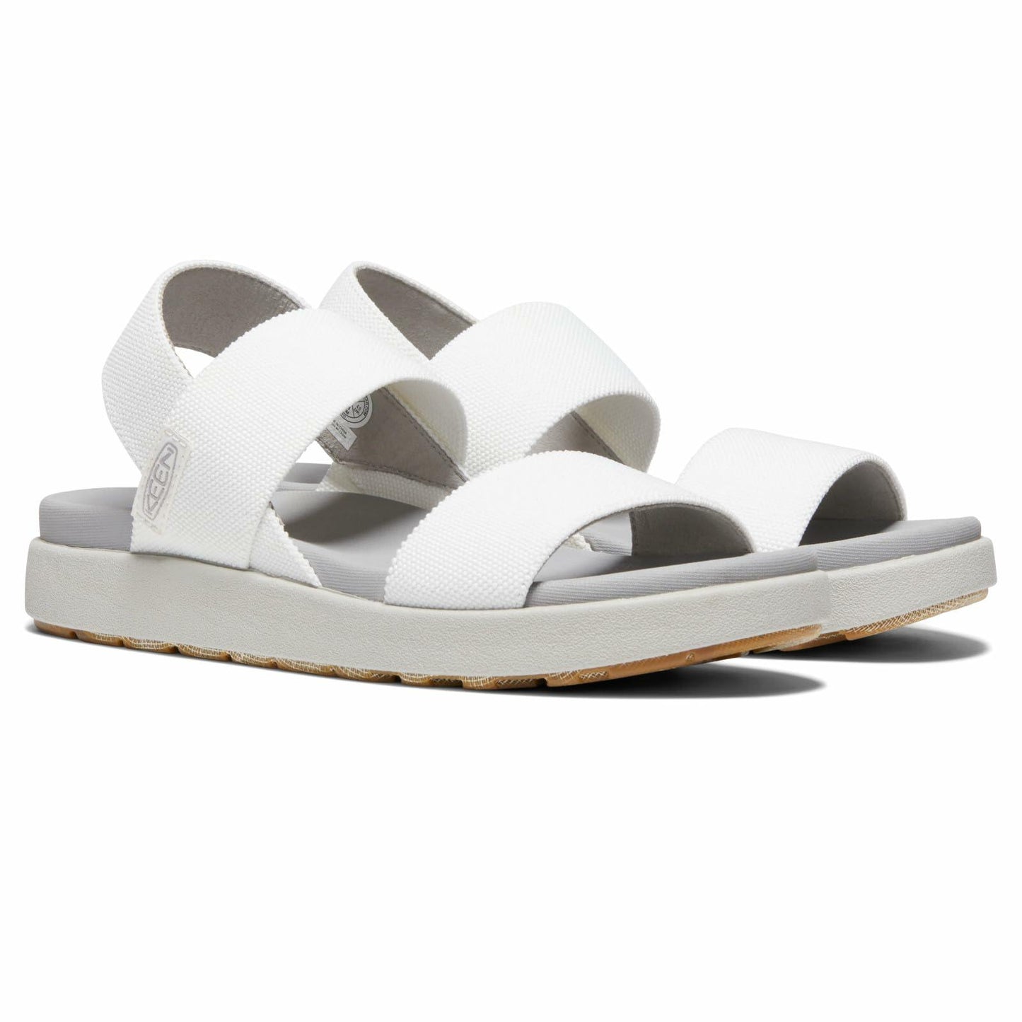 KEEN womens Elle Backstrap Casual platform open toe Wedge Sandals, White/Vapor, 9