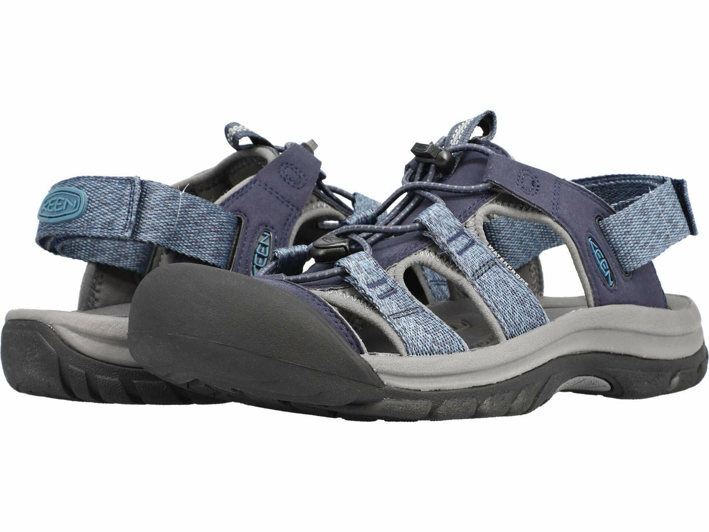 KEEN Men's Rapids H2 Closed Toe Water Shoes, Navy/Real Teal, 11 D (Medium) US