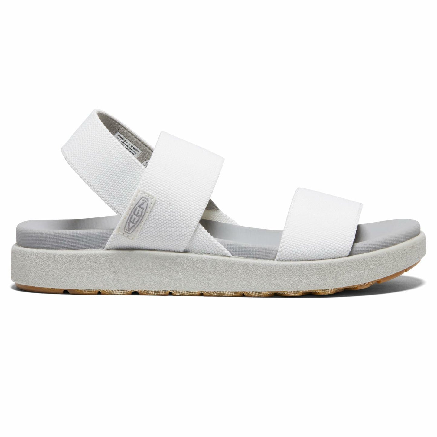 KEEN womens Elle Backstrap Casual platform open toe Wedge Sandals, White/Vapor, 9