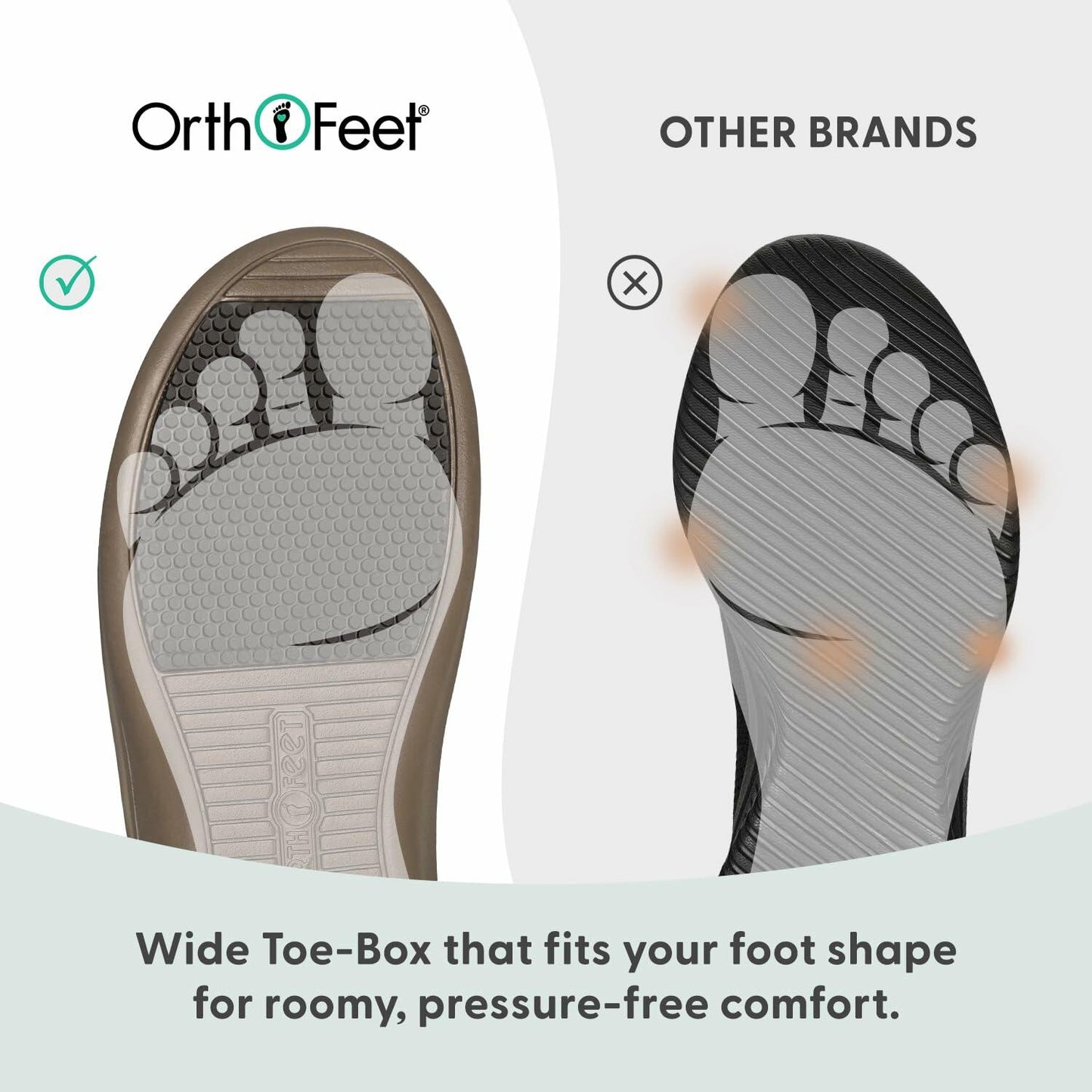 Orthofeet Women's Orthopedic Clio Adjustable Slip-On Sandal, Brown, Size 9.5