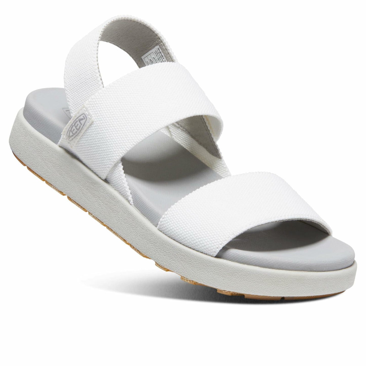 KEEN womens Elle Backstrap Casual platform open toe Wedge Sandals, White/Vapor, 9