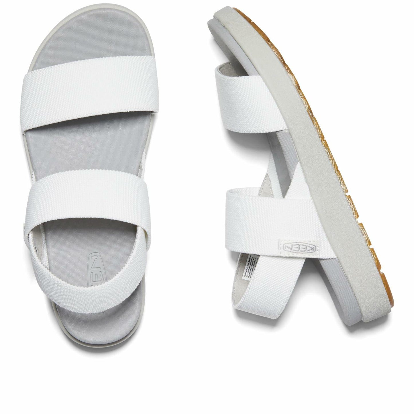 KEEN womens Elle Backstrap Casual platform open toe Wedge Sandals, White/Vapor, 9