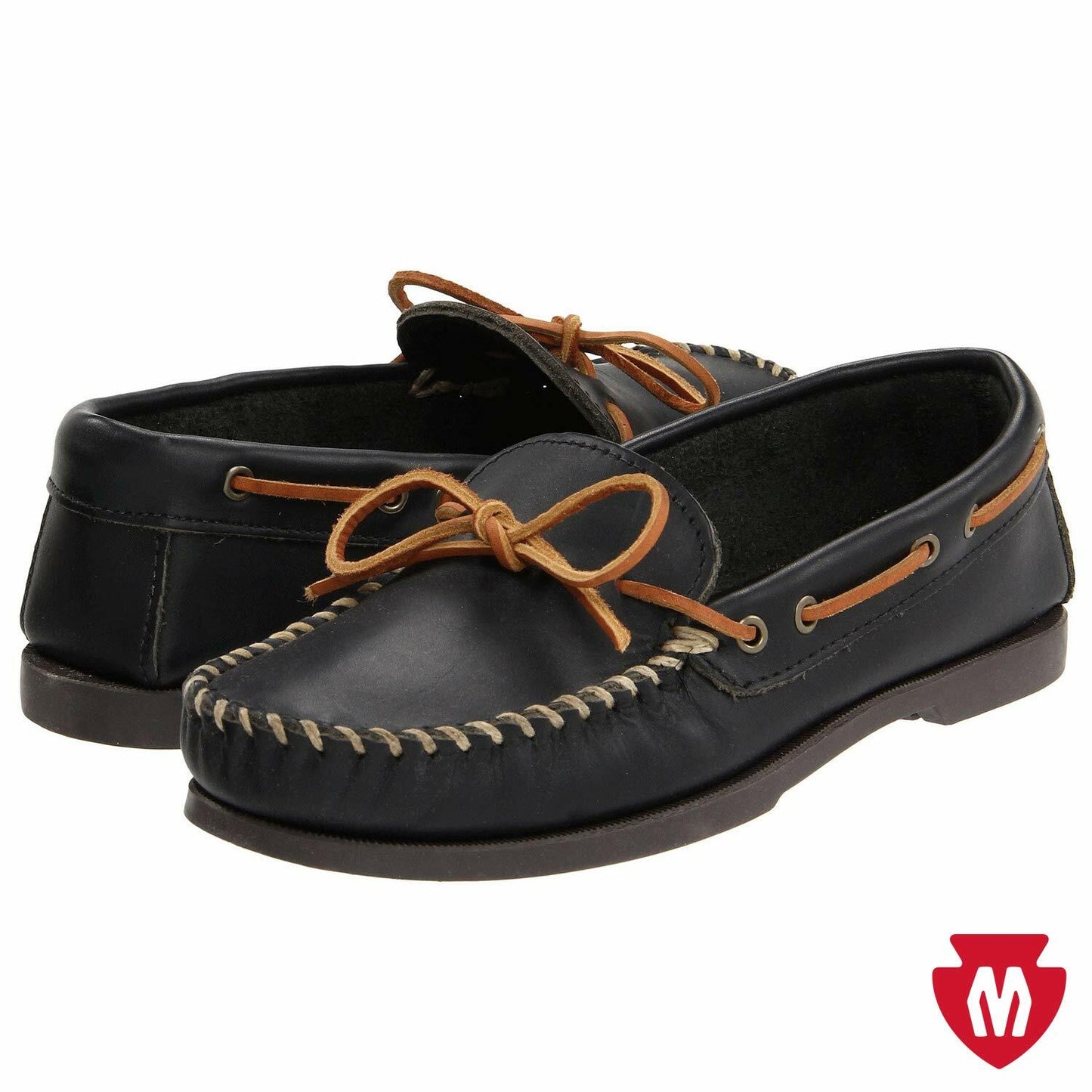 Minnetonka Men's Classic Camp Moccasin,Black,12 M US