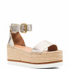 See by Chloe Womens Glyn Espadrille Wedge Platform Light Gold 1 EU 37 (US Women's 7) M