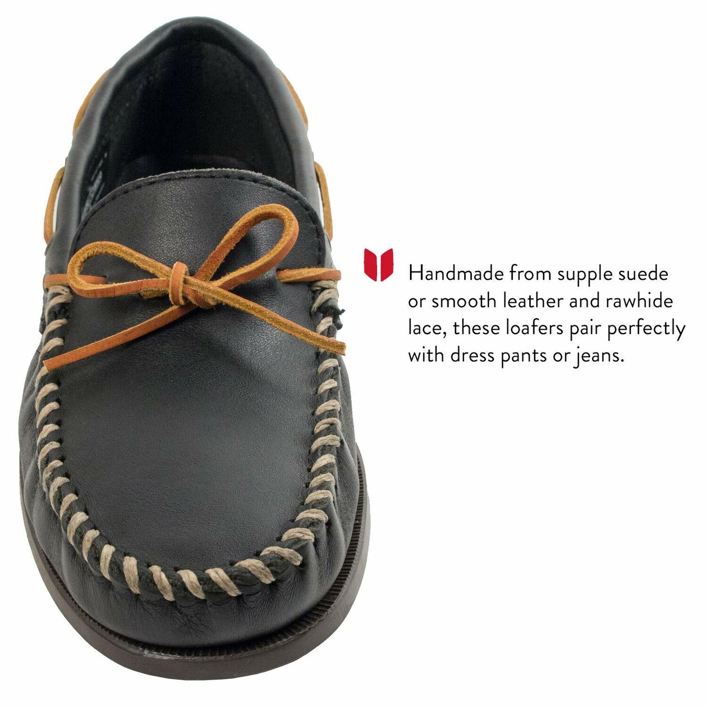 Minnetonka Men's Classic Camp Moccasin,Black,12 M US