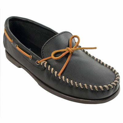 Minnetonka Men's Classic Camp Moccasin,Black,12 M US