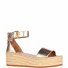 See by Chloe Womens Glyn Espadrille Wedge Platform Light Gold 1 EU 37 (US Women's 7) M