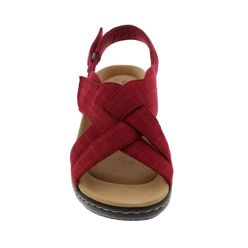 Clarks Women's Merliah Echo Heeled Sandal, Red Interest, 9 Medium US