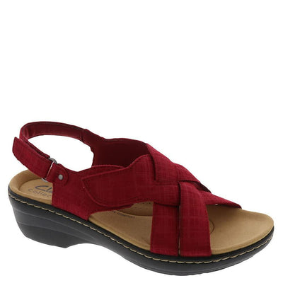 Clarks Women's Merliah Echo Heeled Sandal, Red Interest, 9 Medium US