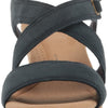 Clarks Women's Rose Way Wedge Sandal, Navy Suede, 9 Medium US