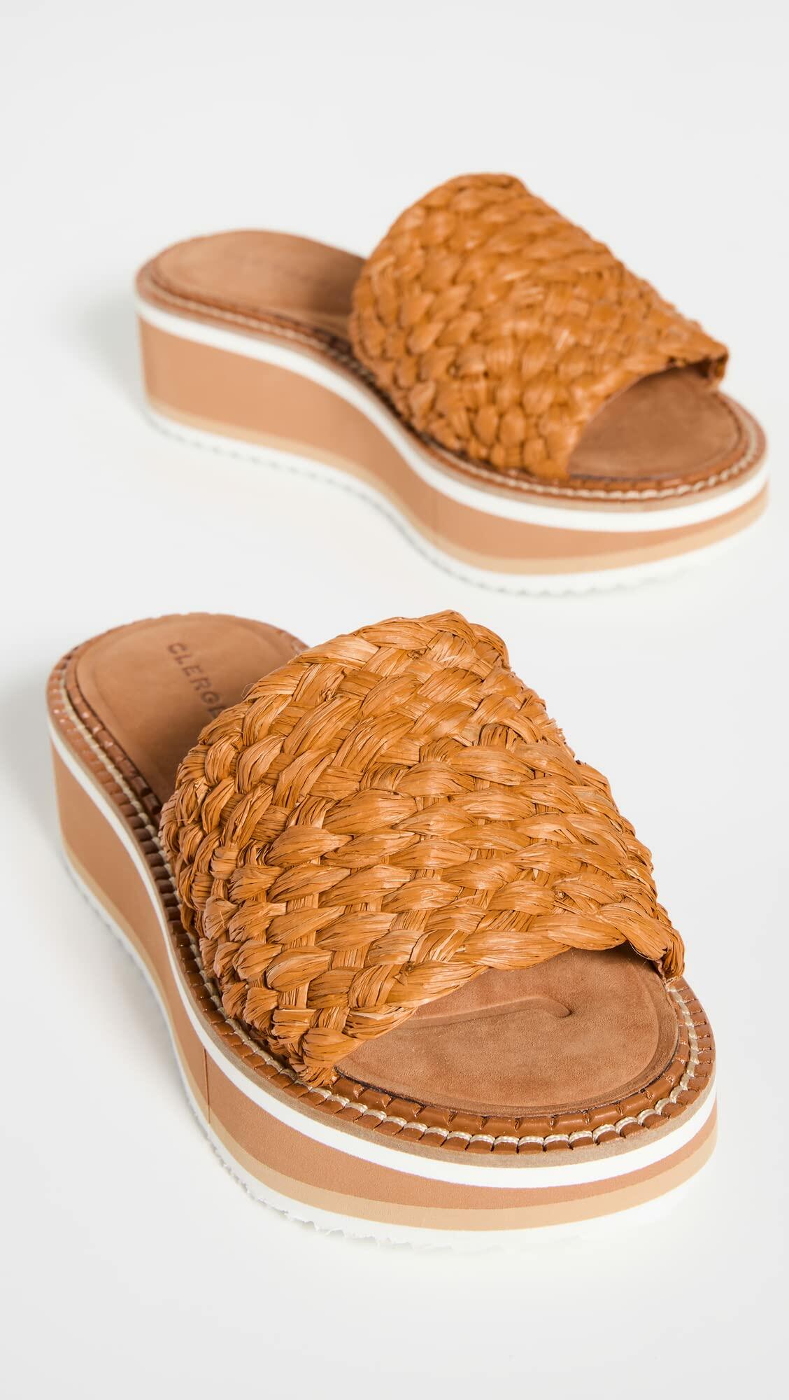 Clergerie Women's Fleurine Platform Slides, Resin, 10.5 Medium US