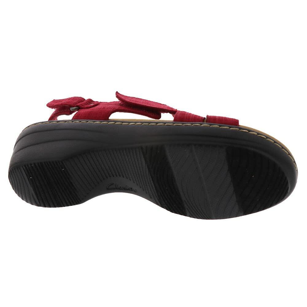 Clarks Women's Merliah Echo Heeled Sandal, Red Interest, 9 Medium US