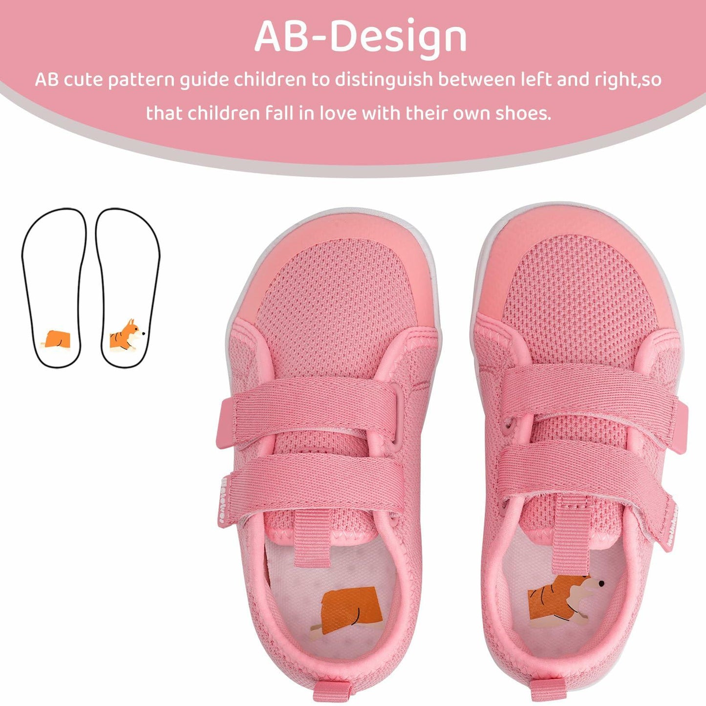 WateLves Toddler Little Kids Wide Barefoot Shoes The First Walking Shoes Girls Boys Breathable Zero Drop Minimalist Sneakers with Wide Toe Box Natural to Grow (Pink, 30)