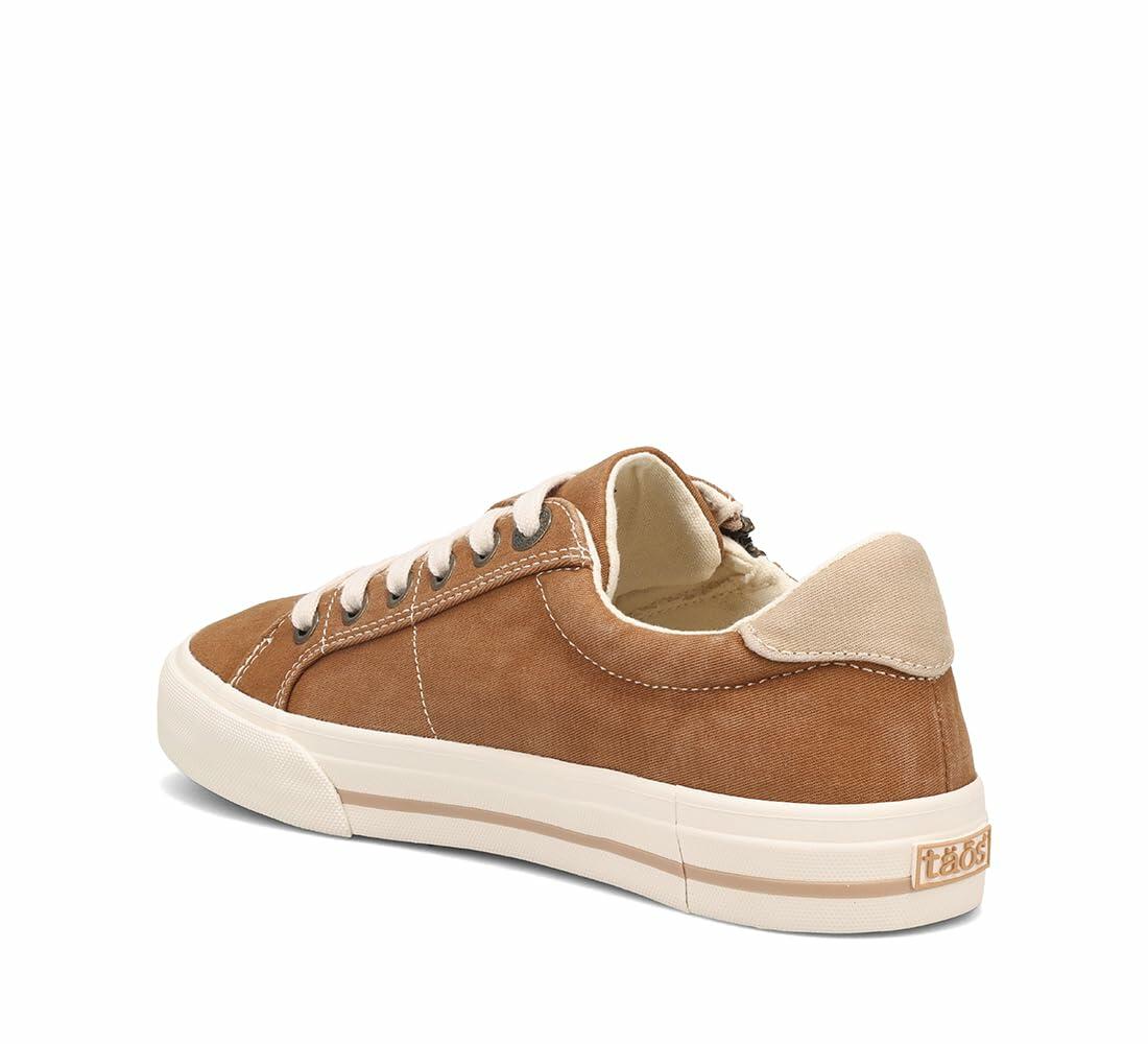 Taos Z Soul Women's Sneaker - Stylish Platform Sneaker with Removable Footbed, Arch Support, Premium Cushioning, Lace-Up Adjustability, and Easy Access Zipper Golden Tan/Tan Distressed 6 (M) US