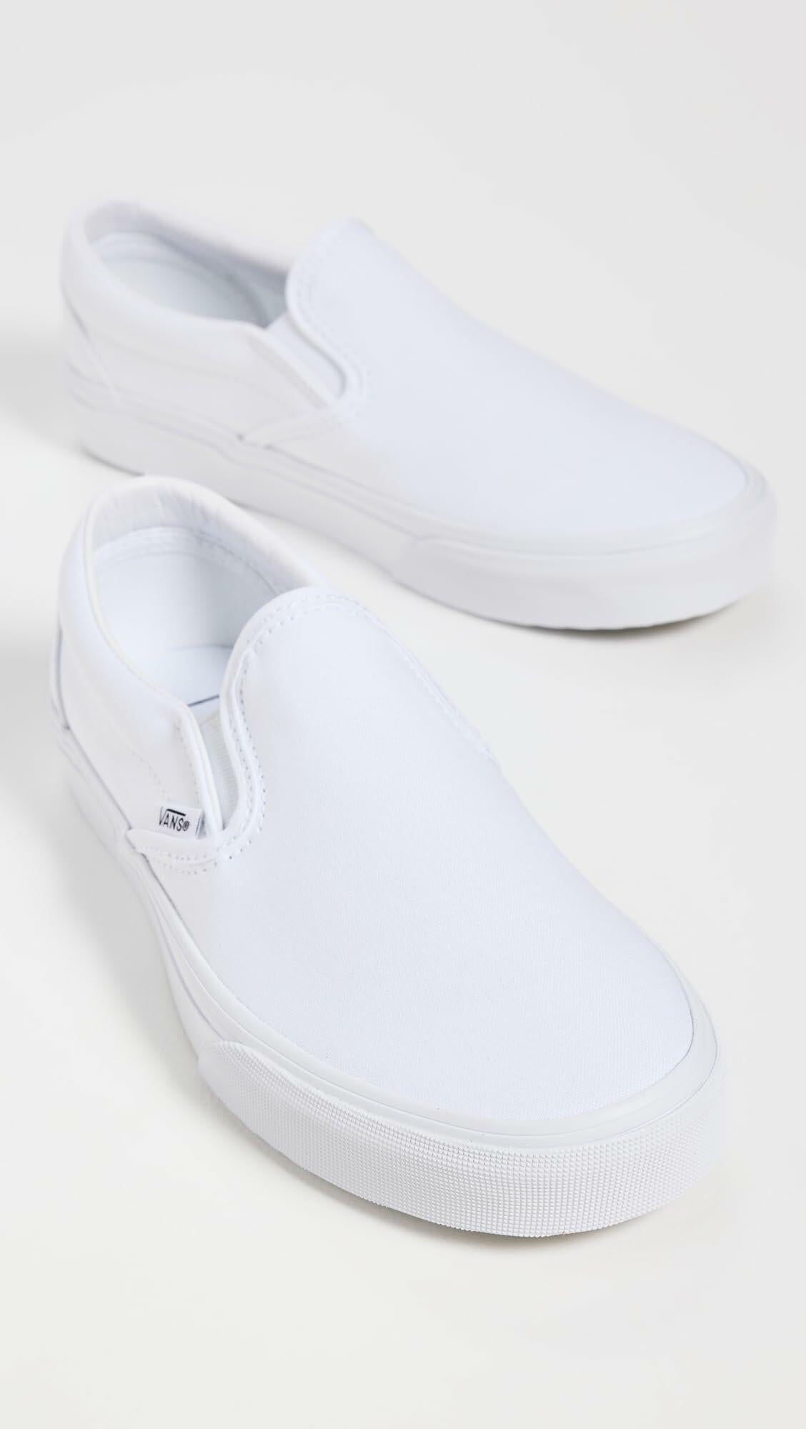 Vans Slip On Unisex Sneakers, True White, 6 US Women/4.5 US Men