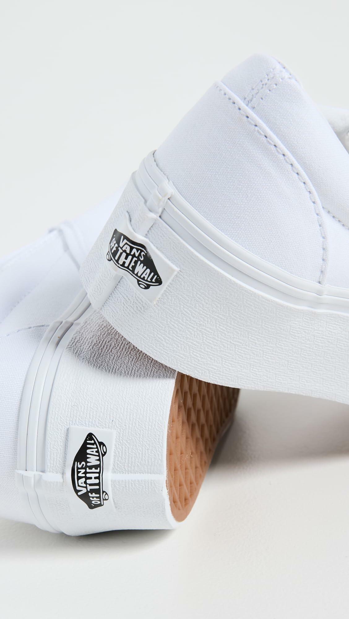 Vans Ua Classic Slip-On Stackform Sneakers, Canvas True White, 10.5 US Women/9 US Men