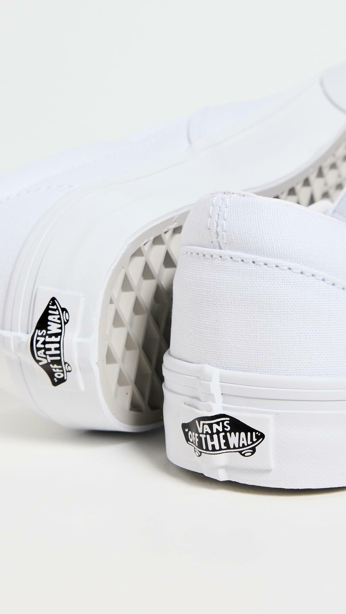 Vans Slip On Unisex Sneakers, True White, 6 US Women/4.5 US Men