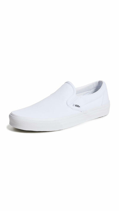 Vans Slip On Unisex Sneakers, True White, 6 US Women/4.5 US Men
