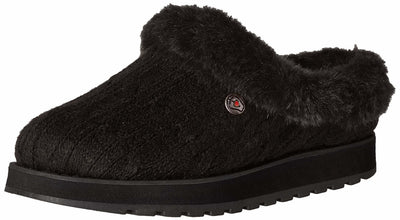 Skechers Women's Keepsakes – Ice Angel Slipper, Black/Black, 8.5