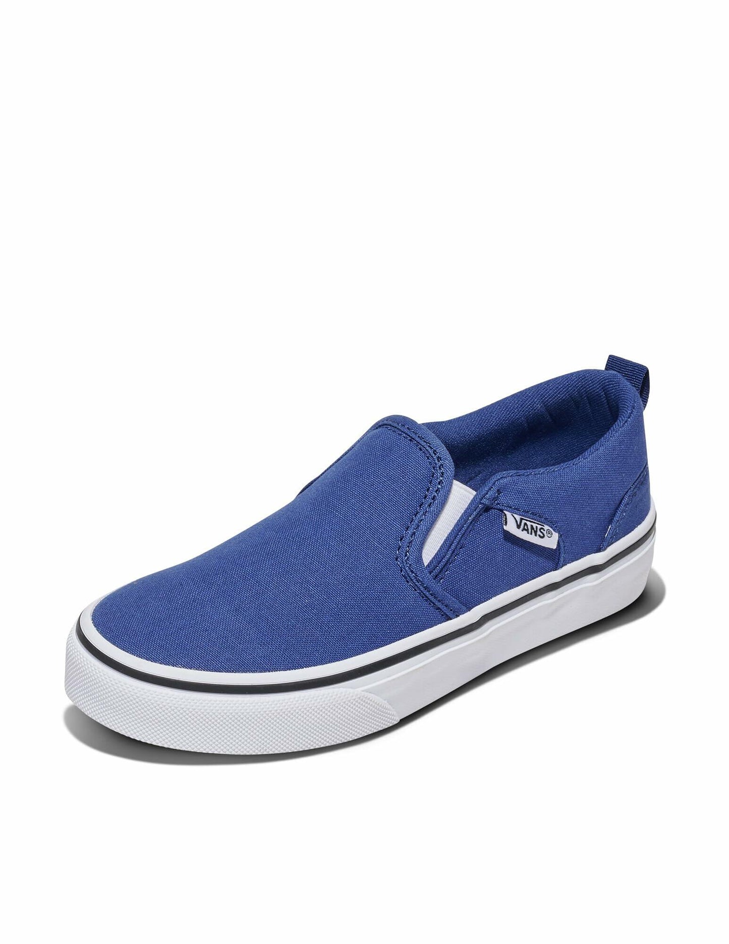 Vans Youth Asher Slip-On Shoe | Kids' Sneakers for Boys & Girls, Everyday Wear, School & Fashion, Canvas True Navy, 4