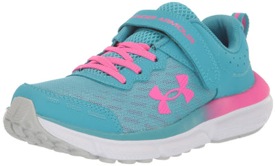 Under Armour Girls' Pre School Assert 10 Alternate Closure, (400) Glacier Blue/Halo Gray/Rebel Pink, 2.5, US