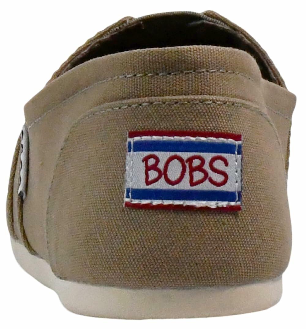 SKECHERS Women's Bobs Plush-Peace & Love Flat, Taupe, 6.5 W US