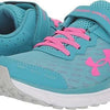 Under Armour Girls' Pre School Assert 10 Alternate Closure, (400) Glacier Blue/Halo Gray/Rebel Pink, 2.5, US
