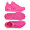 Skechers Women's Uno-Night Shades Sneaker Cooled Memory Foam, Skech-Air Midsole, Durabuck Upper, HOT Pink, 11 Wide