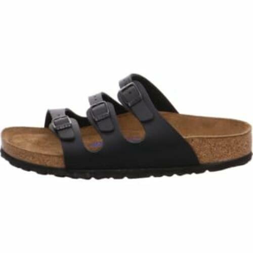 Birkenstock Women's Florida Soft Footbed Birko-Flor Black Sandals - 38 EU