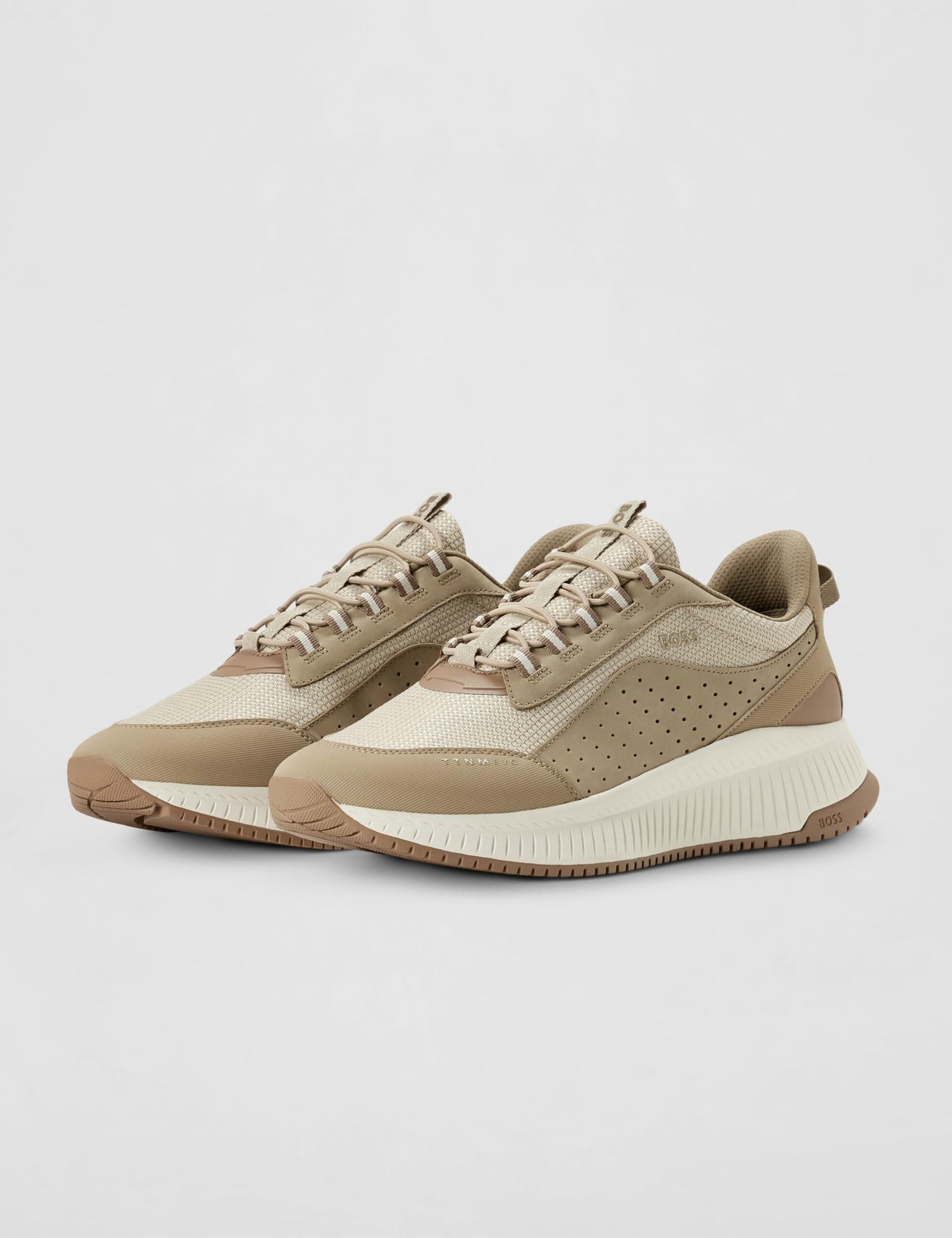 BOSS, Modern Knit Structure Running Sneaker, Camel Desert, 9