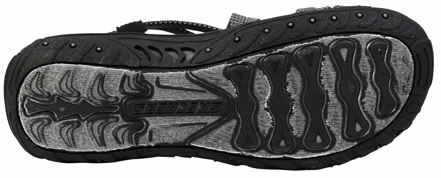 Skechers Women's Reggae - Irie Mon, Black/Grey, 9 M US