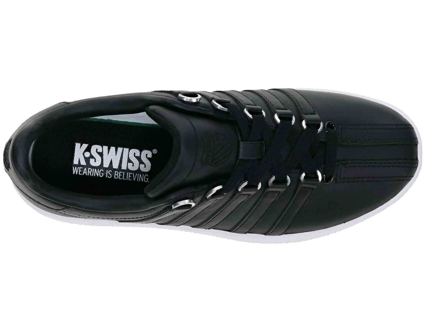 K-Swiss Women's Classic VN Platform Sneaker, Black/White, 8.5 M